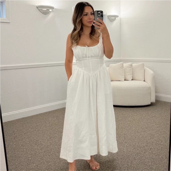 Reformation White Midi Dress - Picture 2 of 15